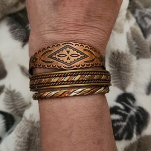 Set Of 3 Vintage Copper Bracelets
